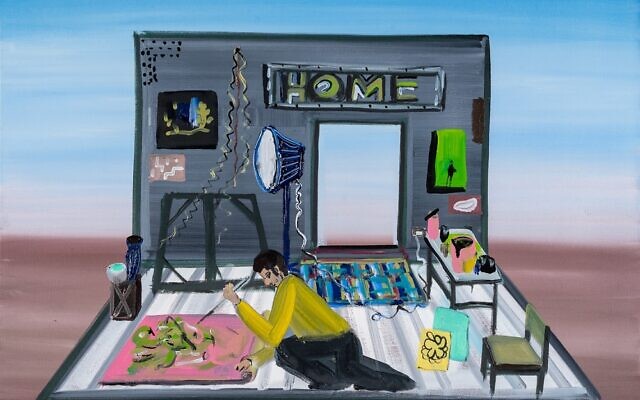 'Home 2018' by Shai Azoulay, oil on canvas, one of the pieces being donated for a Sotheby's sale to support Ukrainian refugees and artists (Courtesy Reuven Yisrael)