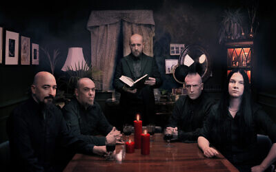 Band members of Paradise Lost, the gothic metal band playing Tel Aviv on April 19, 2022 (Courtesy Anne C. Swallow)