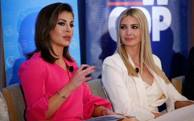 Then-US State Department spokesperson Morgan Ortagus, left, speaks alongside Ivanka Trump, during a roundtable discussion to announce the first batch of grants that are part of a White House initiative to help women in developing countries advance economically, July 10, 2019, in Washington. (AP Photo/Patrick Semansky) Then-US State Department spokesperson Morgan Ortagus, left, speaks alongside Ivanka Trump, during a roundtable discussion to announce the first batch of grants that are part of a White House initiative to help women in developing countries advance economically, July 10, 2019, in Washington. (AP Photo/Patrick Semansky)