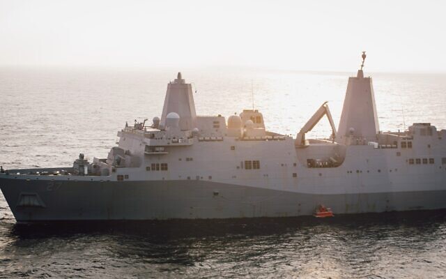 In this handout photo from the US Marine Corps, the USS Portland is seen in the Gulf of Aden, on Tuesday, December 14, 2021. (Staff Sgt. Donald Holbert/US Marine Corps via AP) In this handout photo from the US Marine Corps, the USS Portland is seen in the Gulf of Aden, on Tuesday, December 14, 2021. (Staff Sgt. Donald Holbert/US Marine Corps via AP)
