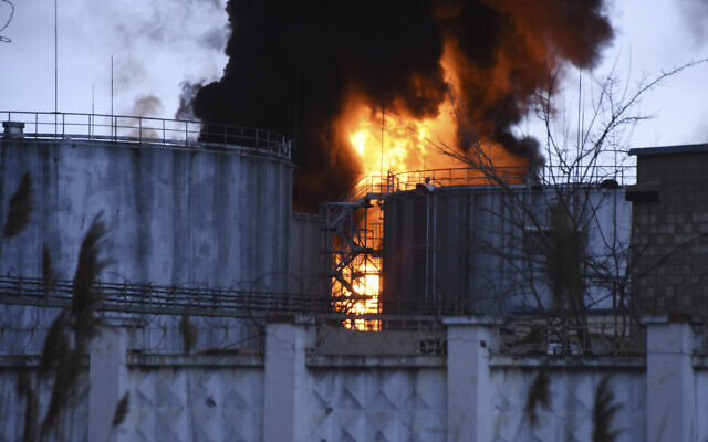 Smoke and fire is seen after shelling in Odesa, Ukraine, on April 3, 2022. (AP Photo/Max Pshybyshevsky) Smoke and fire is seen after shelling in Odesa, Ukraine, on April 3, 2022. (AP Photo/Max Pshybyshevsky)
