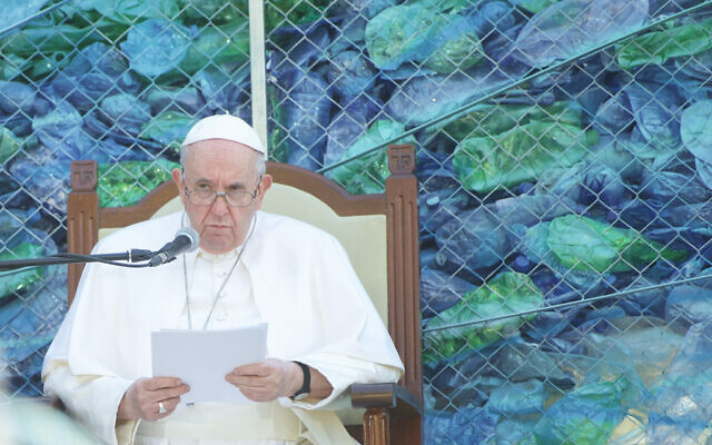 Pope Francis reads his speech at the 'John XXIII Peace Lab' center for migrants he founded in 1971 in Hal Far, Malta, on April 3, 2022. (AP Photo/Rene Rossignaud, File) Pope Francis reads his speech at the 'John XXIII Peace Lab' center for migrants he founded in 1971 in Hal Far, Malta, on April 3, 2022. (AP Photo/Rene Rossignaud, File)