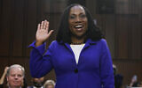 Supreme Court nominee Judge Ketanji Brown Jackson is sworn in for her confirmation hearing before the Senate Judiciary Committee, on March 21, 2022, on Capitol Hill in Washington, DC. (AP Photo/Jacquelyn Martin, File)