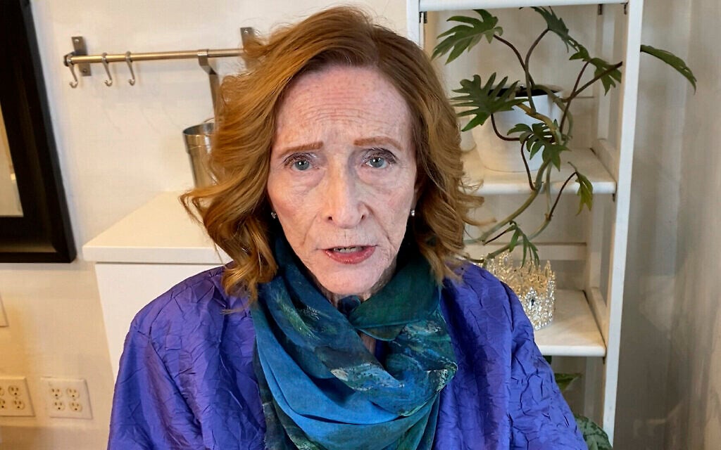 In a video marking Yom Hashoah, Ginger Lane, a Holocaust Survivor, asks people stand with them and remember the Nazi atrocities in order to avoid repeating them, April 2020.  (Greg Schneider/AP)