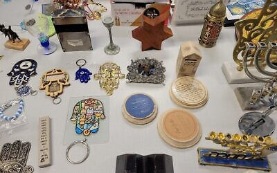 Police recovered several bins of Judaica from the house of Pittsburgh resident Andrew Clinton, on April 21, 2022. (David Rullo/Pittsburgh Jewish Chronicle via JTA)