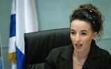 Idit Silman at the Knesset in Jerusalem, on November 8, 2021. (Yonatan Sindel/ Flash90)