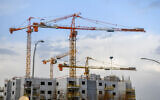 Illustrative: View of a construction site in the city of Gedera, February 3, 2022. (Yossi Zeliger/Flash90)