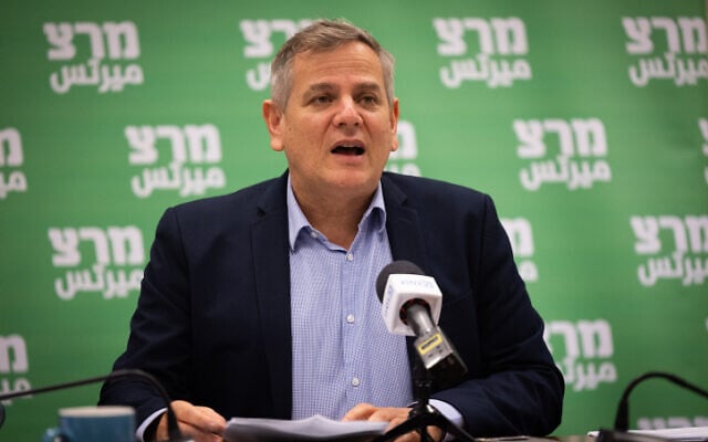 Health Minister Nitzan Horowitz leads a Meretz faction meeting at the Knesset on February 28, 2022. (Yonatan Sindel/Flash90) Health Minister Nitzan Horowitz leads a Meretz faction meeting at the Knesset on February 28, 2022. (Yonatan Sindel/Flash90)