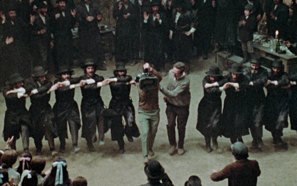A photo capturing the filming of the 1971 film 'Fiddler on the Roof,' directed by Norman Jewison. (Courtesy of Zeitgeist Films)
