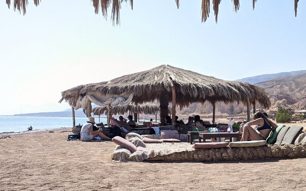 Beach front camps along the Red Sea, like those in Ras Shaitan, Sinai, are starting to fill up again after a 54-week closure of the Taba Border (Courtesy Melanie Lidman)