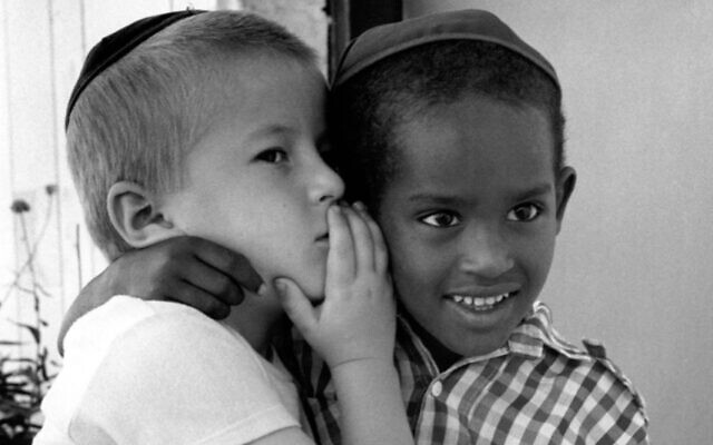'The Secret, Mevasseret Zion absorption center, Israel, 1990' from Zion Ozeri's 2022 Haggadah 'Pictures Tell.' (Zion Ozeri)