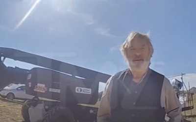 Actor Alec Baldwin seen in video footage released by police on April 26, 2022, as part of the ongoing investigation into the fatal shooting of cinematographer Halyna Hutchins on the set of 'Rust' on October 21, 2021. (Screengrab/YouTube)