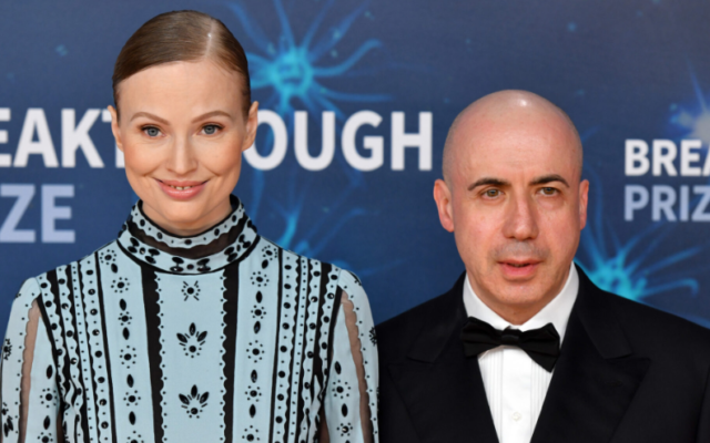 Julia Milner and Yuri Milner attend the 2020 Breakthrough Prize Red Carpet at NASA Ames Research Center in Mountain View, California, November 3, 2019. (Ian Tuttle/Getty Images for Breakthrough Prize via JTA) Julia Milner and Yuri Milner attend the 2020 Breakthrough Prize Red Carpet at NASA Ames Research Center in Mountain View, California, November 3, 2019. (Ian Tuttle/Getty Images for Breakthrough Prize via JTA)