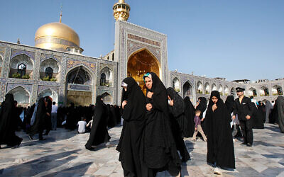 Muslim worshipers at the shrine of Imam Reza in the city of Mashhad, Iran, September 1, 2010. (AP Photo/Vahid Salemi)