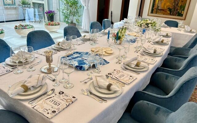 The traditional Passover 'Seder' table at the President's Residence in Jerusalem for 2022. (Courtesy) The traditional Passover 'Seder' table at the President's Residence in Jerusalem for 2022. (Courtesy)