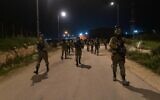 IDF soldiers are seen operating in the West Bank, in an image published by the military on April 2, 2022. (Israel Defense Forces)