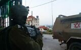 IDF soldiers are seen operating in the West Bank, in an image published by the military on April 2, 2022. (Israel Defense Forces)