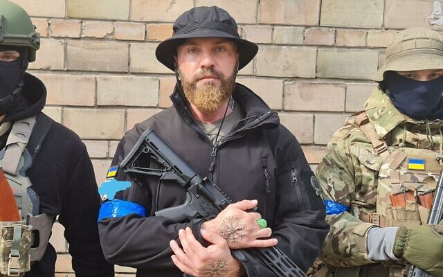 Israeli-Ukrainian Andriy Baklykov, volunteer for fighting batallions operating in north Kyiv. (Courtesy)