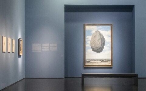 A view of 'Drifting With Magritte: Castles in the Air,' the Israel Museum's new exhibit offering an in-depth look at the iconic Surrealist work, through October 2022 (Courtesy Zohar Shemesh)