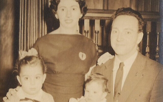 Olga Czik Kay with her husband George Kay and their daughters Evelyn and Judy, New York, 1956. (Courtesy of Olga Czik Kay)
