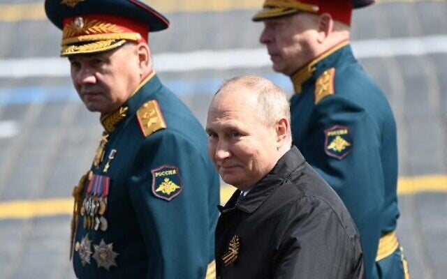 Russian President Vladimir Putin and Defense Minister Sergei Shoigu leave Red Square after the Victory Day military parade in central Moscow on May 9, 2022, as Russia celebrates the 77th anniversary of the victory over Nazi Germany during World War II. (Kirill KUDRYAVTSEV / AFP) Russian President Vladimir Putin and Defense Minister Sergei Shoigu leave Red Square after the Victory Day military parade in central Moscow on May 9, 2022, as Russia celebrates the 77th anniversary of the victory over Nazi Germany during World War II. (Kirill KUDRYAVTSEV / AFP)