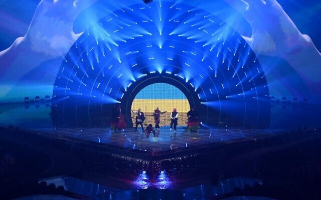 Members of the band 'Kalush Orchestra' perform on behalf of Ukraine during the final of the Eurovision Song contest 2022, on May 14, 2022, at the Pala Alpitour venue in Turin. (Marco Bertorello/AFP) Members of the band 'Kalush Orchestra' perform on behalf of Ukraine during the final of the Eurovision Song contest 2022, on May 14, 2022, at the Pala Alpitour venue in Turin. (Marco Bertorello/AFP)