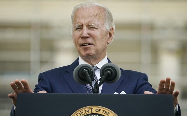 US President Joe Biden delivers remarks during the National Peace Officers' Memorial Service at the US Capitol in Washington on May 15, 2022. (Stefani Reynolds/AFP) US President Joe Biden delivers remarks during the National Peace Officers' Memorial Service at the US Capitol in Washington on May 15, 2022. (Stefani Reynolds/AFP)