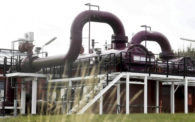 A photo taken on May 12, 2022 shows pipes at the Gasum plant in Raikkola, Imatra, Finland. (Vesa Moilanen/Lehtikuva/AFP) A photo taken on May 12, 2022 shows pipes at the Gasum plant in Raikkola, Imatra, Finland. (Vesa Moilanen/Lehtikuva/AFP)
