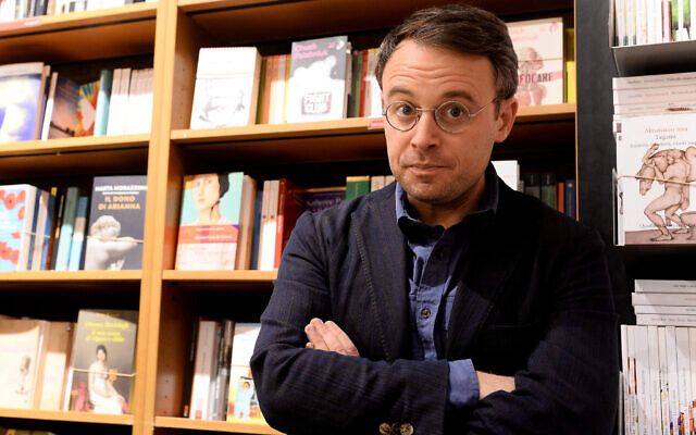 American author Joshua Cohen is seen at the Coop Ambasciatori bookshop in Bologna, Italy, September 5, 2019. (Roberto Serra - Iguana Press/Getty Images via JTA) American author Joshua Cohen is seen at the Coop Ambasciatori bookshop in Bologna, Italy, September 5, 2019. (Roberto Serra - Iguana Press/Getty Images via JTA)