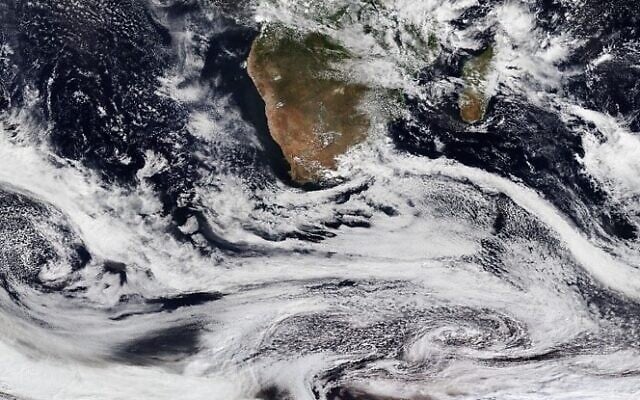 Winter storms in the Southern Hemisphere (NASA Worldview)