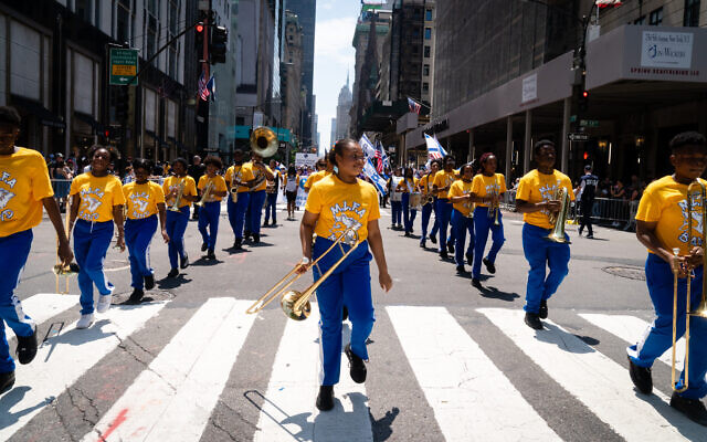 The Celebrate Israel Parade in New York City, May 22, 2022. (Luke Tress/Times of Israel)