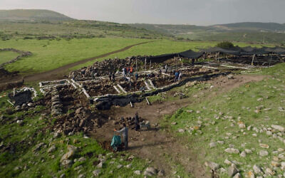 Hellenistic-era farmstead uncovered in the Galilee during salvage excavations ahead of a pipe bring desalinized water to the Sea of Galilee. (Emil Aladjem, Israel Antiquities Authority)