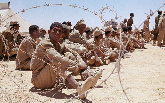 Illustrative: Egyptian prisoners of war are shown during the Arab-Israeli Six Day War in June 1967. Exact date and location unknown. (AP Photo) Illustrative: Egyptian prisoners of war are shown during the Arab-Israeli Six Day War in June 1967. Exact date and location unknown. (AP Photo)