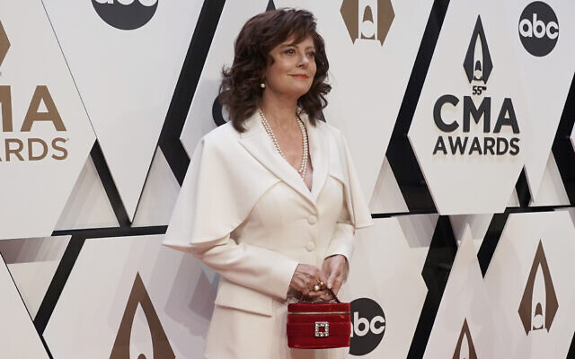 Susan Sarandon arrives at the 55th annual CMA Awards on Wednesday, November 10, 2021, at the Bridgestone Arena in Nashville, Tenn. (AP Photo/Ed Rode) Susan Sarandon arrives at the 55th annual CMA Awards on Wednesday, November 10, 2021, at the Bridgestone Arena in Nashville, Tenn. (AP Photo/Ed Rode)