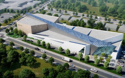 This rendering provided by Lifang Vision Technology in May 2022 shows designs for the planned renovation of the Tree of Life synagogue in Pittsburgh, which on Oct. 27, 2018, was the scene of the deadliest antisemitic attack in US history. (Lifang Vision Technology via AP)