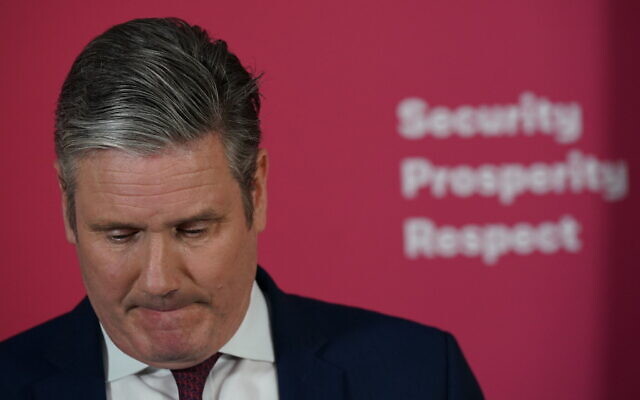 Labour leader Keir Starmer makes a statement at Labour Party headquarters in London, May 9, 2022. (Yui Mok/PA via AP) Labour leader Keir Starmer makes a statement at Labour Party headquarters in London, May 9, 2022. (Yui Mok/PA via AP)