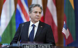 US Secretary of State Antony Blinken attends the Informal Meeting of NATO Ministers of Foreign Affairs in Berlin, Germany, May 15, 2022. (Kevin Lamarque/Pool via AP)
