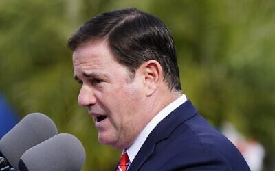File: Arizona Republican Gov. Doug Ducey speaks at a ceremony on December 7, 2021, in Phoenix. (AP Photo/Ross D. Franklin)