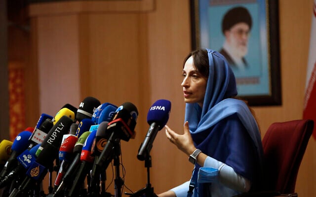 The UN special rapporteur on the negative impact of the unilateral sanctions Alena Douhan, speaks during her news conference in Tehran, Iran, May 18, 2022. (AP Photo) The UN special rapporteur on the negative impact of the unilateral sanctions Alena Douhan, speaks during her news conference in Tehran, Iran, May 18, 2022. (AP Photo)