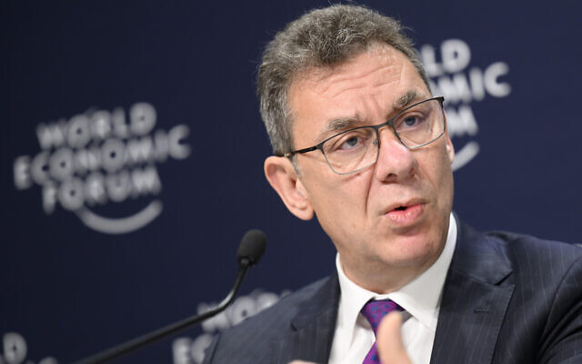 Albert Bourla, Chief Executive Officer, Pfizer, speaks at a Press Conference on Pfizer and Partners Announce Accord for a Healthier World at the 51st annual meeting of the World Economic Forum, WEF, in Davos, Switzerland, May 25, 2022. (Gian Ehrenzeller/Keystone via AP) Albert Bourla, Chief Executive Officer, Pfizer, speaks at a Press Conference on Pfizer and Partners Announce Accord for a Healthier World at the 51st annual meeting of the World Economic Forum, WEF, in Davos, Switzerland, May 25, 2022. (Gian Ehrenzeller/Keystone via AP)