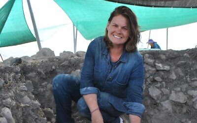 Archaeologist Prof. Jennie Ebeling at the Jezreel Expedition. (Ashley Motes, courtesy of the Jezreel Expedition)