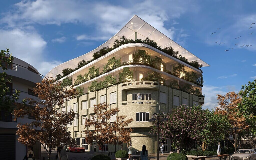 Caio Ishigami Vaz of Sao Paulo, Brazil won third prize in the student track of the Tel Aviv Municipality's Layer 2.0 architecture competition on May 8, 2022. The concept builds on an existing building on Jaffa's Sgula Street. (Layer 2.0 / Tel Aviv-Jaffa Municipality)