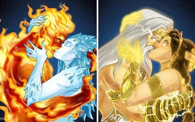 New illustrations in the new NFT collection, 'xoxo,' of Israeli comic artists Maya and Yehuda Devir. (Courtesy)