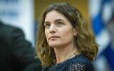 Outgoing Environmental Protection Minister Tamar Zandberg attends a discussion regarding violence in Arab society on May 23, 2022. (Yonatan Sindel/Flash90)