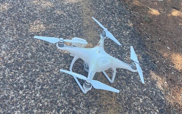 A Hezbollah drone brought down by the Israeli military after it crossed the border into Israel, on May 17, 2022. (Israel Defense Forces) A Hezbollah drone brought down by the Israeli military after it crossed the border into Israel, on May 17, 2022. (Israel Defense Forces)