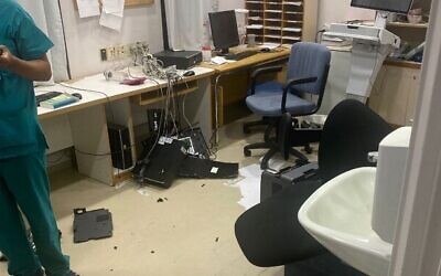 Damage to the intensive care unit at Hadassah Hospital in Jerusalem caused by family members of a patient who died there, May 16, 2022. (Hadassah spokesperson)