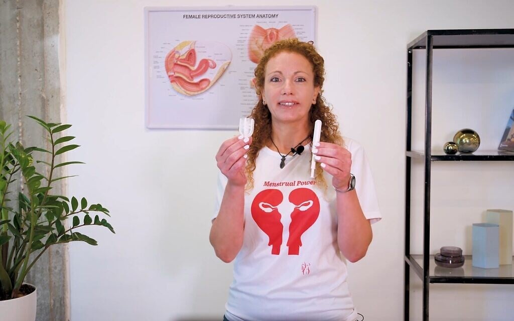 Gals Bio CEO and founder Hilla Shaviv with her Tulipon device. (Courtesy) Gals Bio CEO and founder Hilla Shaviv with her Tulipon device. (Courtesy)