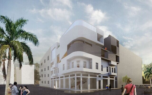 Designers Leora Niderberg and Hadar Levi of Jerusalem won a 'special mention' at the Tel Aviv Municipality's Layer 2.0 architecture competition on May 8, 2022. The design proposes 'a building extension with a village-like character' on Ruhama Street in Jaffa. (Layer 2.0 / Tel Aviv-Jaffa Municipality)