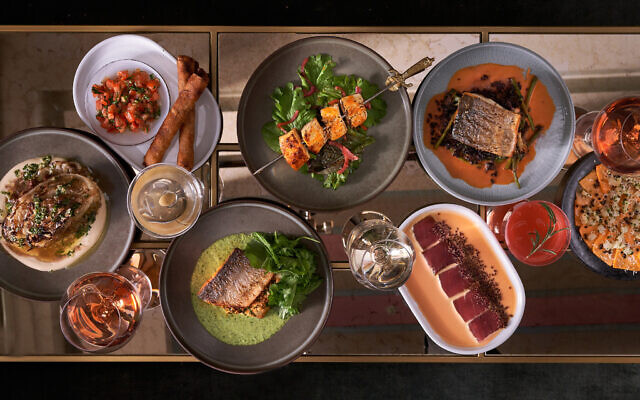Some of the menu options at Ruhan, a previously kosher bistro cocktail bar at the Brown Jerusalem hotel, which was using vegan Redefine meat in some dishes in order to expand its kosher options (Courtesy Anatoly Michaelo)