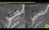 This photo released by ImageSat International on May 15, 2022, shows sites allegedly struck by Israel in the Masyaf region of Syria. (ImageSat International)